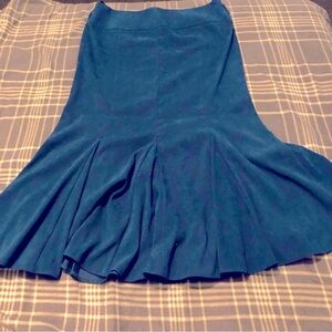 Bhs -British Home Store Long Maxi Skirt Flared Bottom Teal Blue Size 14 US/42 EU